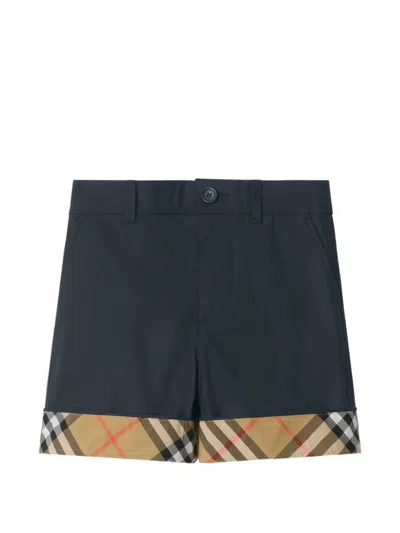 Burberry Kids' Check Turn-up Shorts In Green