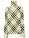 BURBERRY CHECK TURTLE-NECK SWEATER