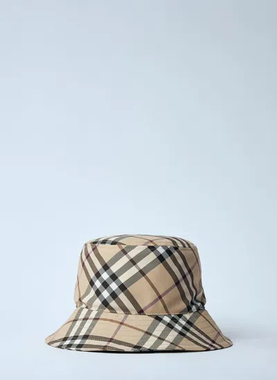 Burberry Check Twill Bucket Hat In Beige