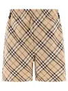 Burberry Drawstring Waistband Check Shorts With Embroidered Detail