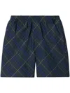 Burberry Pantaloncini In Twill Check In Blue