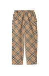Burberry Checked Straight-leg Trousers In Nude