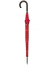 Burberry Check Umbrella In Red
