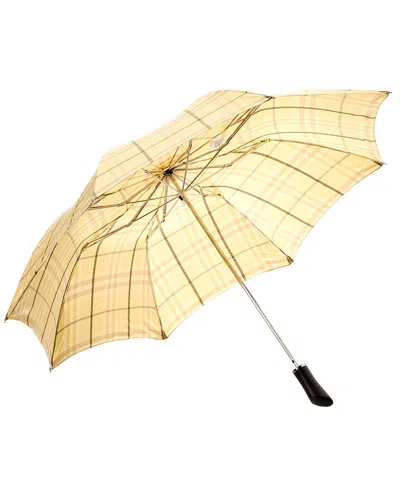 Burberry Check Umbrella In Yellow