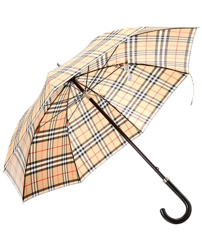 Burberry Check Umbrella In Neutral