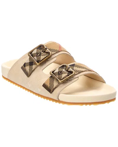Burberry Urchin Woven Raffia Sandals In Neutral
