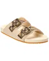 Burberry Checked Canvas Jacquard-trimmed Suede Sandals In Neutral