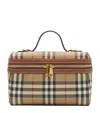 Burberry Coated Canvas Vanity Check Crossbody Bag With Check Motif In Brown