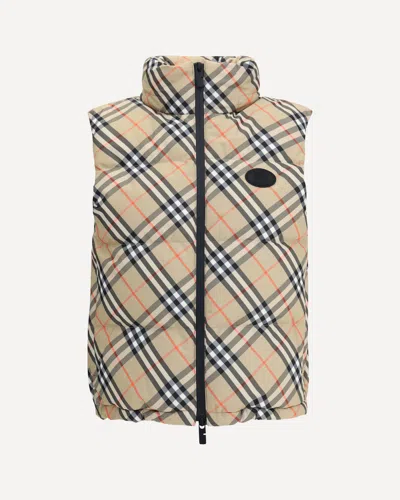 BURBERRY CHECK VEST DOWN JACKET