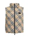 Burberry Sleeveless Down Jacket Featuring Check Pattern In Red