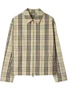 Burberry Checked Cotton-flannel Harrington Jacket In Beige