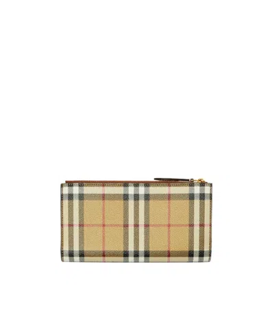 Burberry Check Vintage-pattern Bi-fold Wallet In Nude