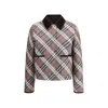 Burberry Cropped Check Quilted Cotton Jacket In Multi