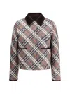 Burberry Cropped Check Quilted Cotton Jacket In Multi