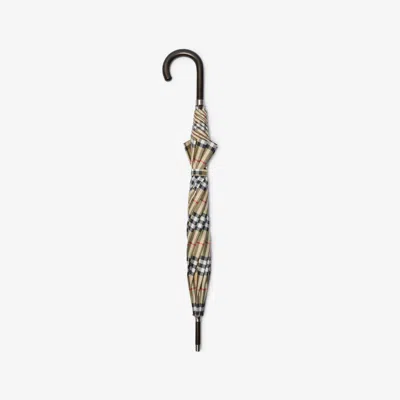 Burberry Check Walking Umbrella In Brown