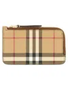 Burberry Check Wallet In Neutral