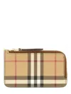 Burberry Beige Card Case With Check Motif In Eco Leather Woman In Beige