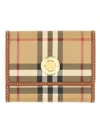 Burberry Check Pattern Wallet In Beige