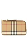 Burberry Beige Card Case With Check Motif In Eco Leather Woman In Beige