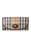 Burberry Medium Highlands Coated Canvas Continental Wallet In Brown