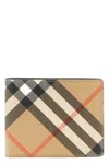 Burberry Check Pattern Beige Folding Wallet Men In Neutral
