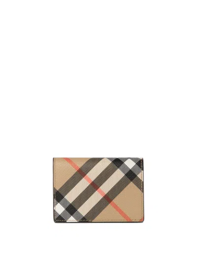 Burberry Check Wallets & Card Holders In Brown