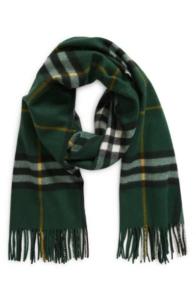 Burberry Check Washed Cashmere Scarf In Green
