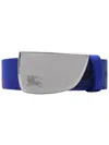Burberry Check Webbing Shield Belt In Blue