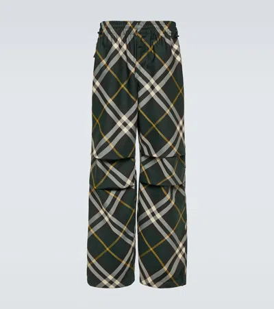 BURBERRY CHECK WIDE-LEG PANTS