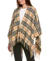 Burberry Check Wool & Cashmere-blend Cape In Brown