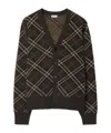 Burberry Check Wool And Cashmere-blend Cardigan In Brown