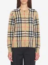 Burberry Women Check Wool And Cashmere Cardigan In Neutral