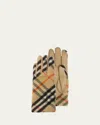 Burberry Check Wool Gloves In Sand Ip Check