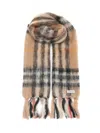 Burberry Check Wool And Mohair Scarf Scarves And Foulards Beige In Brown