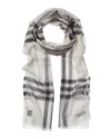 Burberry Check Wool & Silk-blend Scarf In Gray
