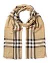 Burberry Check Wool & Silk-blend Scarf In Neutral