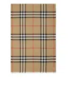 Burberry Wool And Silk Scarf With Check Motif In Multi