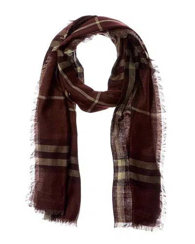 Burberry Check Wool & Silk-blend Scarf In Multi