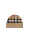 Burberry Check Wool Beanie In Brown