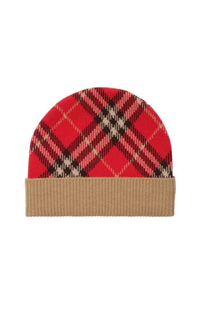 Burberry Check Wool Beanie In Multi