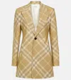 Burberry Check Wool Single-breasted Blazer In Beige