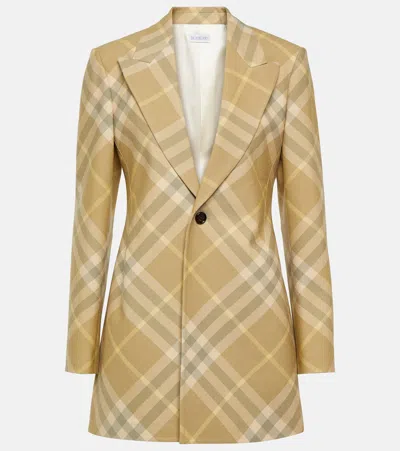 Burberry Checked Tailored Single-breasted Blazer In Neutrals