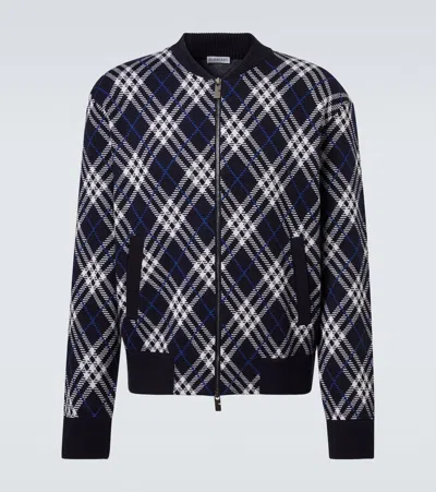 BURBERRY CHECK WOOL-BLEND BLOUSON