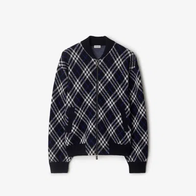 BURBERRY BURBERRY CHECK WOOL BLEND BOMBER JACKET