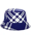 Burberry Check Bucket Hat In Blue