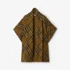 Burberry Check Wool Blend Cape In Shrew