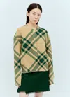 Burberry Check Wool Blend Cardigan In Beige