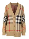 Burberry Check Wool Blend Cardigan Knitwear Multicolor In Neutral