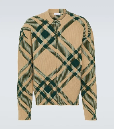 Burberry Check Wool-blend Cardigan In Multicolor