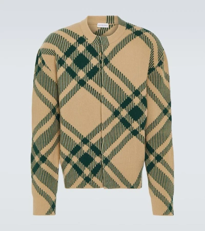 Burberry Check-pattern Intarsia-knit Cardigan In Multi